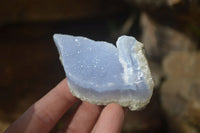 Natural Etched Blue Chalcedony Specimens x 12 From Nsanje, Malawi