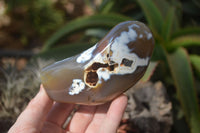 Polished Orca Agate Standing Free Forms x 3 From Madagascar