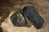 Natural Alluvial Schorl Black Tourmaline Crystals x 12 From Zimbabwe