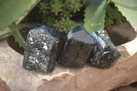 Natural Alluvial Schorl Black Tourmaline Crystals x 12 From Zimbabwe