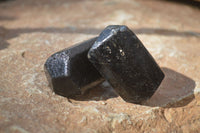 Natural Alluvial Schorl Black Tourmaline Crystals x 12 From Zimbabwe