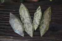 Polished Double Terminated Leopard Stone Crystals x 4 From Zimbabwe