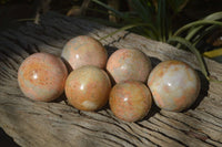 Polished Feldspar In Quartz Spheres x 6 From Zimbabwe