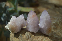 Natural Amethyst / Ametrine Spirit Quartz Single Crystals x 35 From South Africa