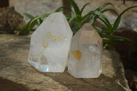 Polished Clear Quartz Points x 2 From Madagascar