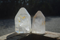 Polished Clear Quartz Points x 2 From Madagascar