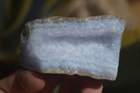 Natural Blue Lace Agate Geode Specimens x 12 From Nsanje, Malawi