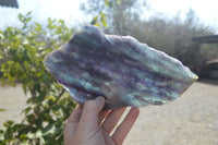 Polished Watermelon Fluorite Slices x 2 From Uis, Namibia