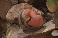 Polished Polychrome Jasper Hearts x 6 From Mahajanga, Madagascar