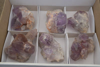 Natural Jacaranda Amethyst Clusters x 6 From Mumbwa, Zambia