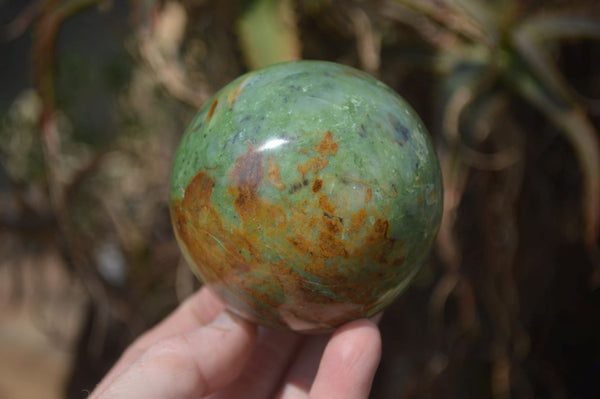 Polished Chrysoprase Spheres x 3 From Ambatondrazaka, Madagascar