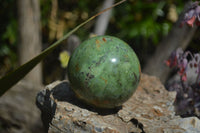 Polished Chrysoprase Spheres x 3 From Ambatondrazaka, Madagascar