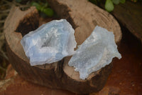 Natural Etched Blue Chalcedony Specimens x 12 From Nsanje, Malawi