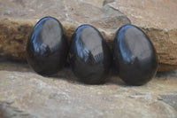 Polished Black Basalt Eggs x 6 From Antsirabe, Madagascar