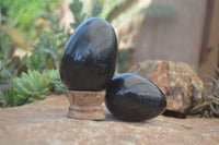 Polished Black Basalt Eggs x 6 From Antsirabe, Madagascar