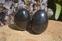 Polished Black Basalt Eggs x 6 From Antsirabe, Madagascar