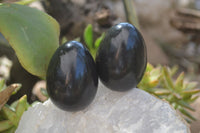 Polished Black Basalt Eggs x 6 From Antsirabe, Madagascar