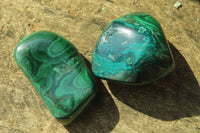 Polished Flower Banded Malachite Free Forms x 35 From Congo