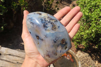 Polished Dendritic Agate Standing Free Forms x 2 From Madagascar