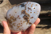 Polished Dendritic Agate Standing Free Forms x 2 From Madagascar