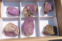 Natural Metallic Purpurite Cobbed Specimens x 6 From Erongo, Namibia