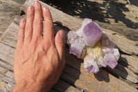 Natural Jacaranda Amethyst Clusters x 3 From Mumbwa, Zambia