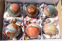 Polished Polychrome Jasper Spheres x 6 From Mahajanga, Madagascar