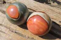 Polished Polychrome Jasper Spheres x 6 From Mahajanga, Madagascar