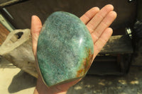 Polished Green Fuchsite Quartz Standing Free Forms x 2 From Madagascar