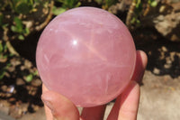 Polished Star Rose Quartz Spheres x 2 From Antsirabe, Madagascar