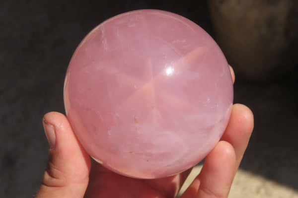 Polished Star Rose Quartz Spheres x 2 From Antsirabe, Madagascar