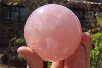 Polished Star Rose Quartz Spheres x 2 From Antsirabe, Madagascar