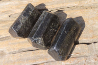 Natural Alluvial Schorl Black Tourmaline Crystals x 12 From Zimbabwe