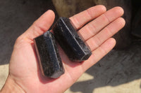 Natural Alluvial Schorl Black Tourmaline Crystals x 12 From Zimbabwe