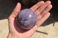 Polished Purple Lepidolite Spheres x 4 From Madagascar