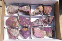 Natural Metallic Purpurite Cobbed Specimens x 12 From Erongo, Namibia