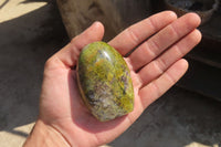 Polished Green Opal Standing Free Forms x 6 From Antsirabe, Madagascar