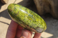 Polished Green Opal Standing Free Forms x 6 From Antsirabe, Madagascar