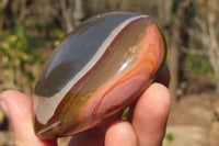 Polished Polychrome Jasper Hearts x 6 From Madagascar