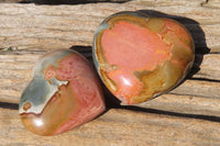 Polished Polychrome Jasper Hearts x 6 From Madagascar