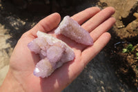 Natural Amethyst / Ametrine Spirit Quartz Clusters x 12 From South Africa