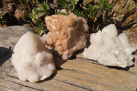 Natural Pineapple Candle Quartz Clusters x 3 From Antsirabe, Madagascar