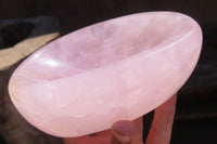 Polished Rose Quartz Egg & Bowl x 2 From Antsirabe, Madagascar