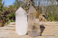 Polished Clear Quartz Crystal Points x 3 From Madagascar