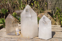 Polished Clear Quartz Crystal Points x 3 From Madagascar