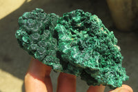 Natural Silky Malachite Specimens x 3 From Kasompe, Congo