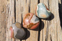 Polished Polychrome Jasper Gemstone Hearts x 6 From Madagascar