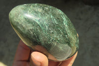 Polished Green Fuchsite Quartz Standing Free Forms x 2 From Madagascar