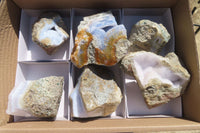 Natural Blue Lace Agate Specimens x 6 From Nsanje, Malawi