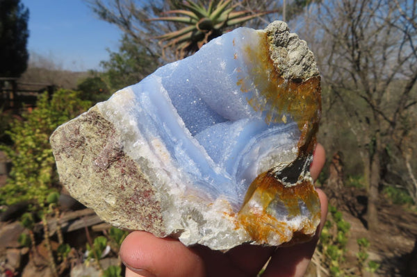 Natural Blue Lace Agate Specimens x 6 From Nsanje, Malawi